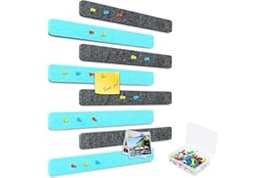 Yoillione Feltro Bacheca in Sughero, Lavagna Sughero, Rettangolo Bacheca Foto da Parete Lavagnetta Sughero con 20 Puntine per Condominiale Ufficio Appendere Foto Portachiavi, 8 Pezzi