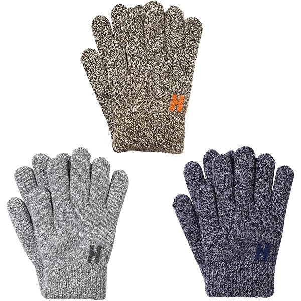 Gants D'hiver Enfants écran Tactile - 3 Paires, Chauds, Extensibles, Pour 8-10 Ans (garçons Et Filles) - 5