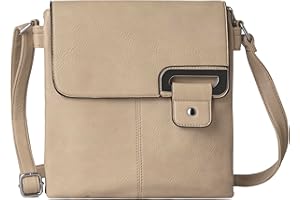 Woodland Leathers Women's Cross Body Shoulder Messenger Bag, Multiple Slip and Zip Pockets Handbag with Storage Pocket