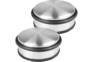 HRB Türstopper, 2er Set aus Edelstahl der Marke HRB - Schwerer Türstopper Boden mit modernen Design, Door Stopper versehen mit Gummiring zum Schutz der Türen (2er Set)