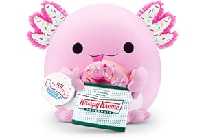 SNACKLES Snackle Serie 2 Snackle da 35 cm di ZURU, peluche batuffoloso, coccoloso e schiacciabile da 35 cm con accessorio snack, Axolotl (Krispy Kreme)