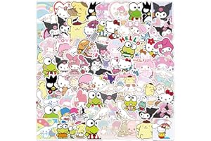 KEULABLEN Lot de 100 autocollants Sanrio mignons en vinyle imperméable pour ordinateur portable, skateboard, vélo, guitare, vélo, enfants et adolescents