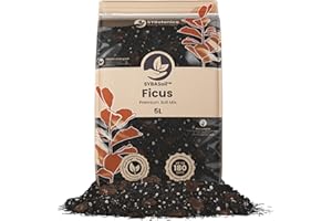 Sybotanica - Terreau ficus 5 L - Substrat Coco Premium pour Ficus, Palmier, Laurier-Rose, Bambou - sans Tourbe - Engrais Organique 180 Jours - Idéal pour Plantes d'intérieur