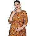 TANISHA Women's Maternity Feeding Anarkali Kurti (Pre & Post Pregnancy Dress)