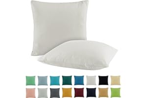 SHC TEXTILIEN SHC by BaSaTex 2er Pack Jersey Kissenbezüge Kissenhüllen | Kopfkissenbezug aus 100% Baumwolle | 80x80 cm Dekokissen Bezug | Farbe Weiss