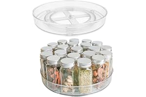Roninkier Lazy-Susan - Portaspezie con supporto girevole per tavolo da cucina, 27 cm, contenitori trasparenti per frigorifero, dispensa, frigorifero, confezione da 2