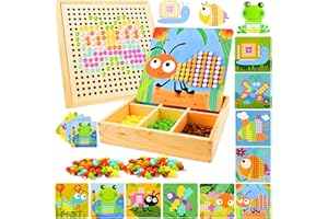 Giaonlgy Juego de Mosaico para niños, Colorido Mosaico de Juguetes para Niños, Juego de Piedras de Mosaico a Partir, Juguete Montessori Educativo Creativo para Niñas y Niños (Jardín)