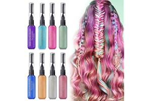 MOFAJANG Ensemble De 8 Peignes À Craies Pour Cheveux, Colorant Temporaire Lavable Pour Enfant Adulte, Change La Couleur Sourcils Et Cils, Excellent Cadeau Pour Le Carnaval, Le Cosplay, Halloween Et Noël
