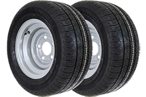 ‎THE DRIVE The Drive 2x Komplettrad 195/55 R10 C 98/96N M+S für Pkw-Anhänger & Caravan – Felge 6Jx10 H2 ET-4 – Lochkreis 5x112 – Tragkraft 750kg – max. 140 km/h – Hochwertige Ersatzräder für Autoanhänger