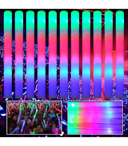M.best 100 stuks lichtstaafjes, led, glow in the dark wands, schuimstaafjes met 3 modi, feestaccessoires voor bruiloft, verjaardag, Kerstmis, Halloween M.best 100 stuks lichtstaafjes, led, glow in the dark wands, schuimstaafjes met 3 modi, feestaccessoires voor bruiloft, verjaardag, Kerstmis, Halloween
