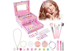 PAMIYO Kids Makeup Sets For Girls, Washable Real Cosmetic Safe & Non-Toxic Kids Makeup Beauty Set for Age 4 5 6 7 8 9 10 11 12 Year Old, Make Up for Kids Girls Toys Presents Christmas Birthday Gift