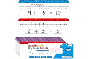SPRITEGRU 26 Lavagne cancellabili a secco con linea dei numeri, lavagna scrivibile e cancellabile su due lati - 0-10 su un lato e 0-20 sull'altro lato - Lavagna bianca per bambini, studenti, classe e casa