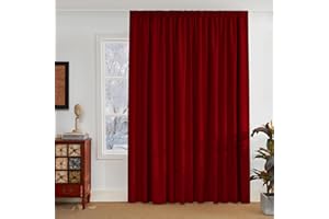 PONY DANCE Cortinas Dormitorio Opacas, Cortinas Termicas Aislantes Frio y Calor 3 Metros para Riel de Salon, 1 Pieza, 300x245 CM, Rojo