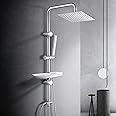 Görbach Rain Shower System with Shelf Shower Set Without Shower Fitting Chrome (20 x 20)