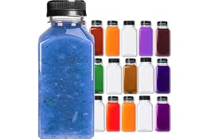 HYFY [24 PCS] 250ml Plastic Juice Bottles 8.4 oz Clear Plastic Bottles With Caps Milk Bottle Water Bottles For Kids Empty Bottle Zamzam Water Gym Water Bottle Reusable Plastic Juice Bottle Leak Proof
