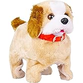 VGRASSP Walking and Jumping Puppy Toy for Kids - Battery Operated Back Flip Jump Dog with Sound - Color As Per Stock
