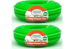 SOL 2pk Trimmer Line 20m x 2mm Green Strimmer Wire, Durable & Flexible Nylon Cord for Grass Cutting, Weed Trimming & Garden Maintenance, Easy to Install Universal Fit for Electric & Petrol Strimmer
