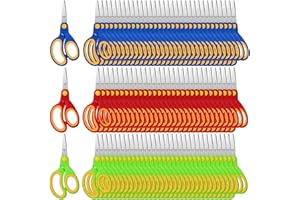 ASMIZ 60 Pack Small Craft Scissors for Kids, 13cm Student Scissor Bulk with Comfort Grip, 3 Assorted Colors Safety Scissors for Classroom Office School Home Paper Cutting (Blue, Green, Red)