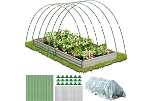 DINHAUYON Invernaderos de túnel, 36 Aros de Invernadero de Jardines de Flores, de Soportes para túneles de plantación, Aros de Pilas de jardín DIY para Frutas de Plantas al Aire Libre