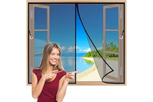 TOPZXL Magnetica per Zanzariera 80x105 cm Zanzariere a Rullo Chiudi Automaticamente Impedendo agli Insetti di Entrare per Casa Ufficio Nero Z