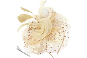 AQOKKA Women Fascinators Hats Flower Fascinators with Headband and Clip Tea Party Headwear for Women and Girls