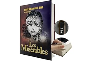 FUNVALLEY SURPERFECT Book Safe, Real Paper Diversion Safe with Combination Lock, Hollow Hidden Compartment, for Jewelry, Money and Cash (Les Miserables,Combination)