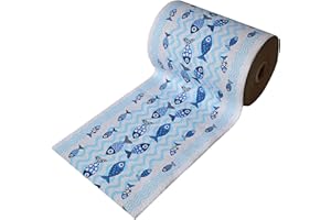 HomeLife Tappeto Cucina Antiscivolo Lavabile in Vinile 52X120 Made in Italy | Passatoia Antimacchia in PVC Interni ed Esterni Stampa Pesciolini Blu | Tappeti Runner Lungo in Gomma [120 cm]