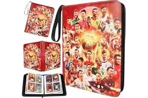 GFEUGS Album de cartes de football à collectionner - 400 cartes - Album avec 50 pages pour cartes de football - Classeur à 4 compartiments pour cartes à collectionner - Cadeau pour garçons à partir de 6, 7