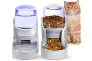 HIPIDOG Automatisches Futter- und Wasserspender für Hunde, Katzen, Futterspender und Wasserspender, 3,8 l, 2-in-1 Katzenfutter, Wasserspender für kleine, mittelgroße und große Haustiere (Gray)