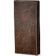 BRASS TACKS Leathercraft Top Grain Leather Long Wallet for Men Vintage Handmade Card Holder Bifold Slim Wallet Gift Box