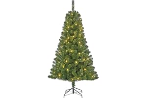 Black Box Trees Charlton Künstlicher Weihnachtsbaum mit LED-Beleuchtung – H155 x Ø91 cm – Grün