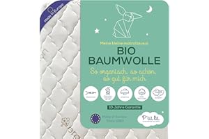 P'tit Lit - Babymatratze aus Bio-Baumwolle | 60x120 cm | 100% Baumwolle: Natürliches Material pflanzlichen Ursprungs | Ohne chemische Behandlung | Abnehmbar | OekoTex
