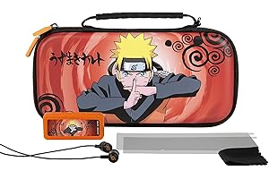 Konix Naruto Shippuden Pack d'accessoires gaming Starter Kit Jutsu Nintendo Switch et Switch OLED - Housse - Boîtier - Écran de protection - Écouteurs