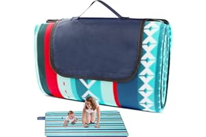 SUPERSFEL Picknickdecke wasserdichte Picknickdecken, 200 x 200 cm, Campingmatte Outdoor-Picknickmatte, große Stranddecke, dicke Gartendecke, Fleece-isolierte Picknickdecke, Campingdecke mit Tragegriff