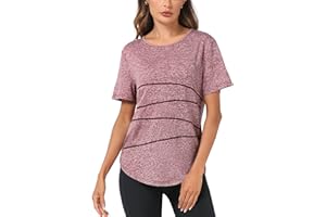 Terecey Maglietta Sportiva Donna Fitness Maglia Palestra Asciugatura Rapida T-Shirt Manica Corta per Jogging Running Yoga Corsa S-XXL