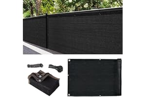 SuQurtom Garden Privacy Netting 2m x 5m - 90% Blocking Privacy Fence Screening UV-Resistant Tear-Resistant Shade Net with Ropes and Ties for Outdoor Balcony, Garden, Pool (Black)