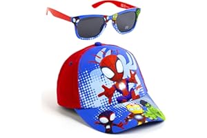 Gorra y Gafas de Sol Marvel Set Infantil Original para Niñ@s Unisex - Gorra y Gafas Avengers Accesorios Verano Gafas Protección UV y Gorra Ajustable