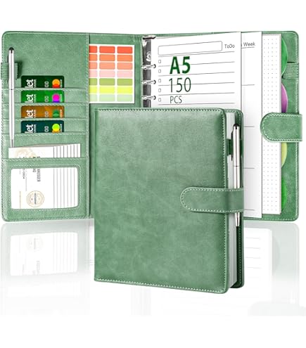 Produktbild von Yarotm A5 Ring Binder Notizbuch - A5 Ringbuch Nachfüllbar Liniert Papier Tagebuch - 6 Ringe A5 Leder Loseblatt Journal Notebook - 17.5x23cm Braun Notizbuch Perfekt Für Reisetagebuch