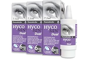 HYCO SAN Hycosan Dual - Triple Pack - Preservative Free Eyedrops - 0.05% Sodium Hyaluronate and 2% Ectoin - Recommended for Relief from Lipid Deficient Dry Eye and Meibomian Gland Dysfunction - 3x7.5ml