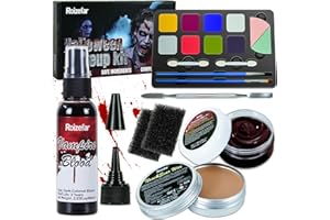 Roizefar Halloween Makeup Kit, Fake Blood Scars Wax- Special Effects Makeup for Halloween Party Cosplay and Costume Zombie Makeup