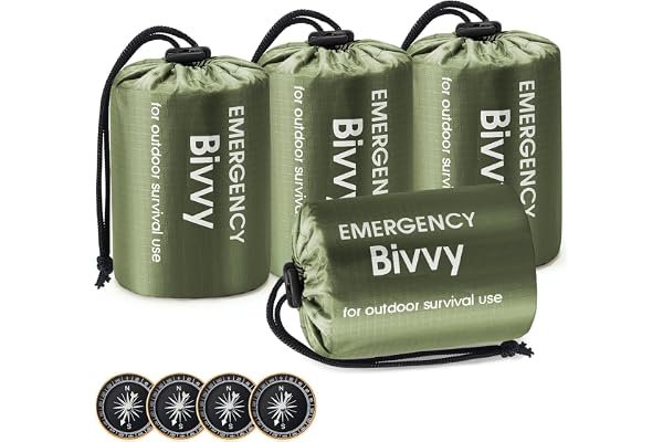 Esky Couverture de Survie Sacs de Survie Thermiques Portables Sacs de Couverture abri de Survie légers et imperméables avec Boussole pour Le Camping la randonnée