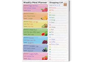 Zoe Deco Weekly Meal Planner (Fruit, 9 x 12”), Magnetic Notepad for Refrigerator, Weekly Menu Planning Pad for Family, 52 Easy Tear-Off Sheets for Grocery/Shopping Lists