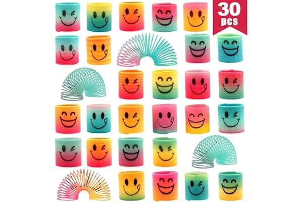 YESLUSY Spirales Arc-en-Ciel à Ressort - Jouets Éducatifs et Cadeaux de Fête pour Enfants (30 Pièces)