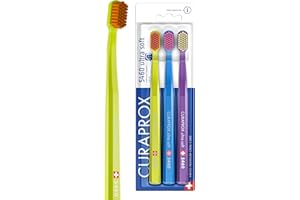 Curaprox CS 5460 Cepillo De Dientes Ultrasuave – Cuidado Dental Y De Encías Para Adultos | Cerdas Curen® Supersuaves Para Una Limpieza Delicada | Verde | Azul | Morado | Paquete Individual