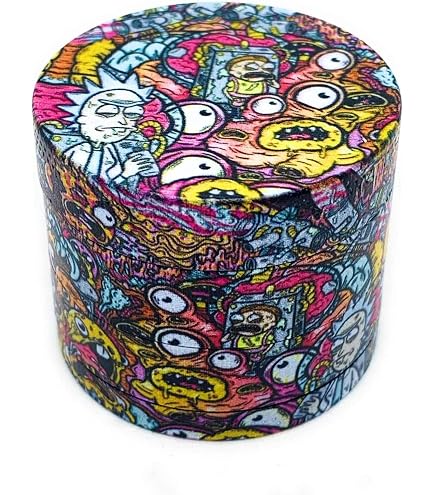 Grinder Rick And Morty 50 Mm 4 Parti, Lega Di Zinco, Robusto, Con Spatola E Magnete, Colore Rosso