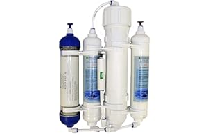 Finerfilters - Filtro compatto ad osmosi inversa a 4 fasi con resina DI, per pesci tropicali, marini, discus; 50, 75, 100 GPD