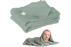 Medi Partners 100 x 150 cm baby muslin filt - tunn mjuk och mysig filt sommarfiltar för småbarn lekmatta spjälsäng barnvagn (