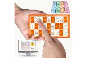 BINGO ESCOPRINT. 480/960 Cartones de Bingo Troquelados + Juego de Bingo para PC de Regalo (Naranja)
