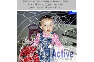 ACTIVE WINDOW FILMS Clear Safety & Security Window Film (Anti Shatter Glass Protection) (50cm x 1 metre - 10 metre) (50cm x 1 Metre)