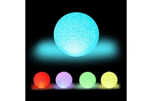 Relaxdays Lampe LED boule, changement couleurs, sans batteries, sans câble, boule lumineuse d. de 15 cm, blanche